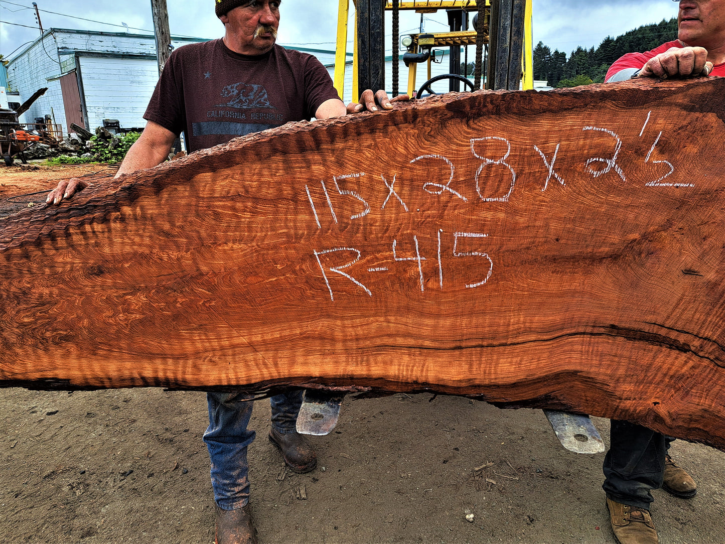 curly redwood l epoxy river table | live edge slab | Headboard | r-415