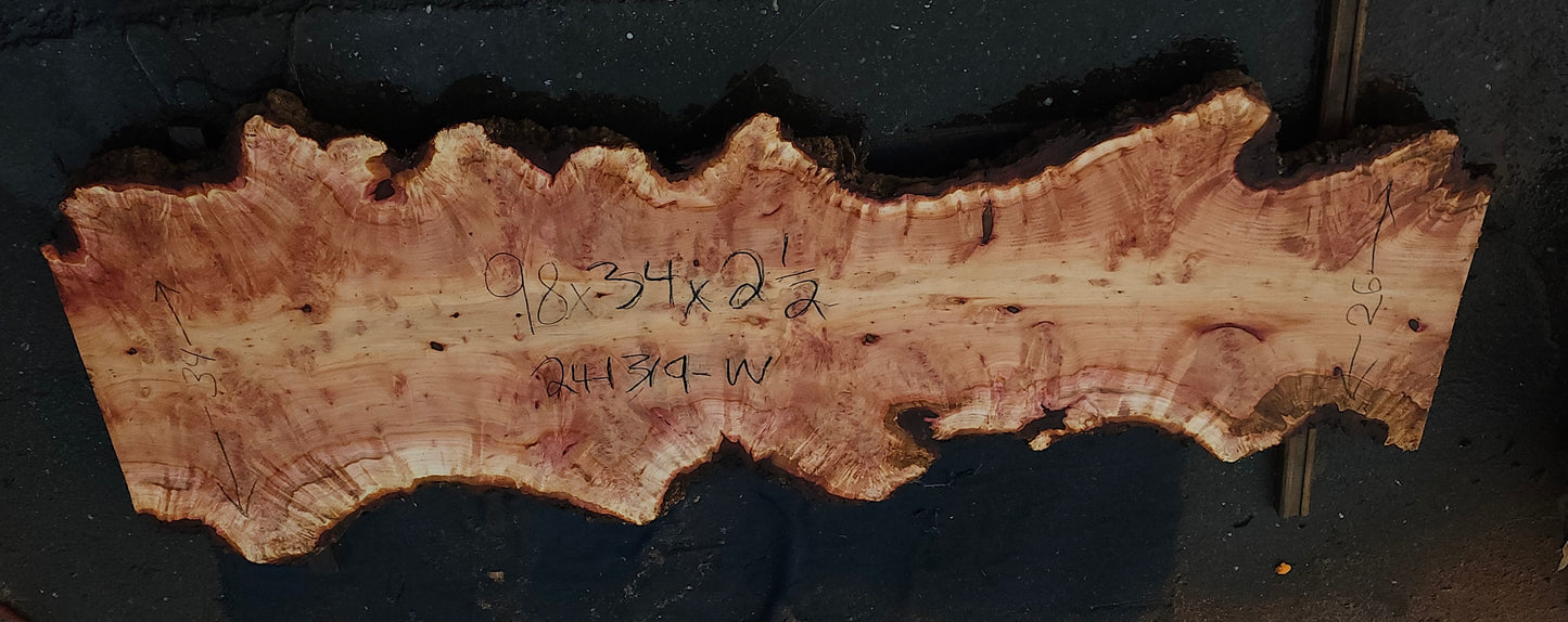 epoxy river table | live edge slab | Sitka Willow | 24SW-0319
