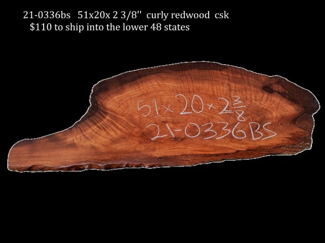 Curly Redwood Slab | Desk | Table | Bar | DIY Craftwood | 21-0336-bs