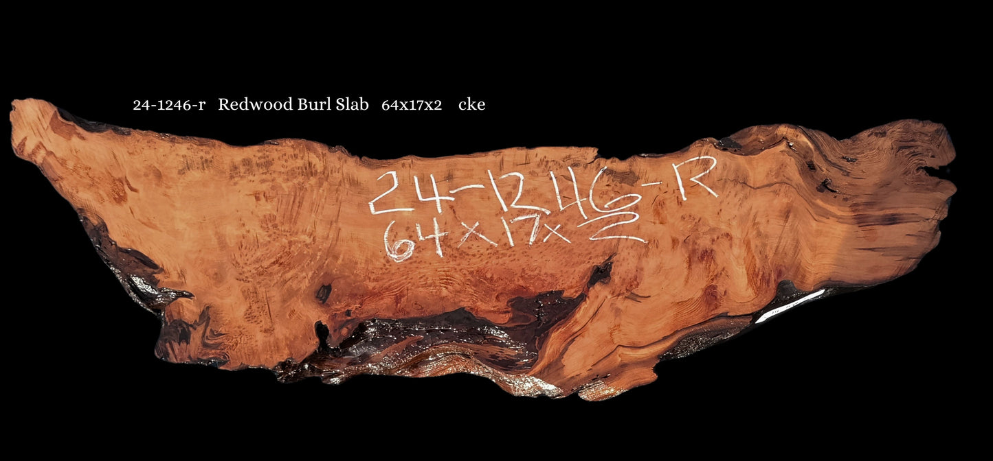Live Edge Slab | Redwood Table | Headboard | Burl | 24-1246-r