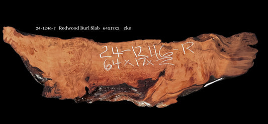 Live Edge Slab | Redwood Table | Headboard | Burl | 24-1246-r