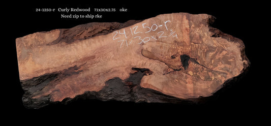 Live Edge Slab | DIY | quilted redwood | epoxy river table | guitar | 24-1250-r