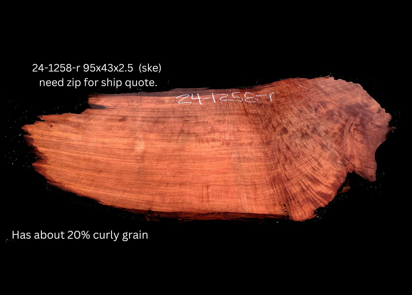Live Edge Slab | Curly Redwood | Wall Art | Redwood Table | 24-1258-r