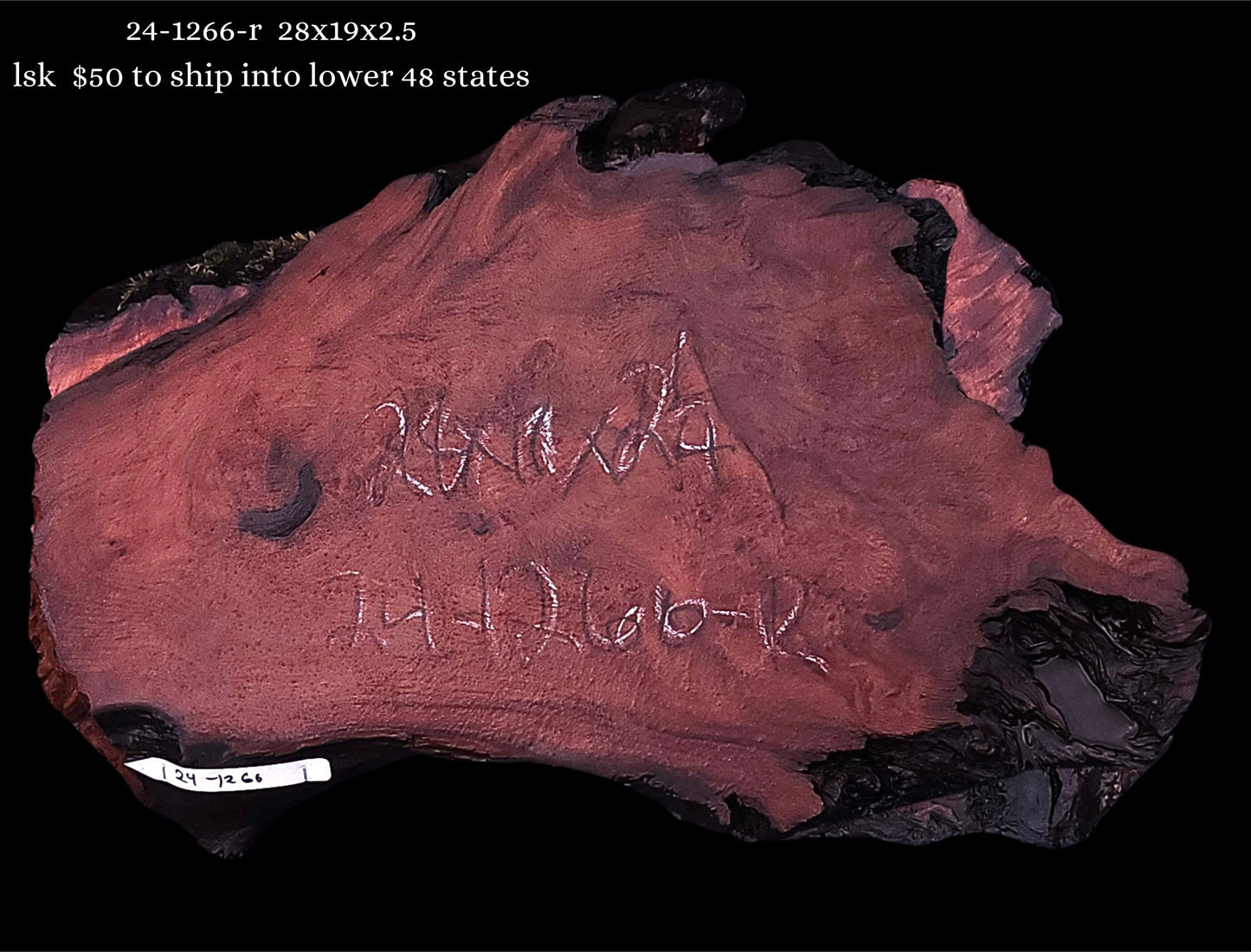 Live Edge Slab | DIY craft wood | | Curly Redwood | 24-1266-r