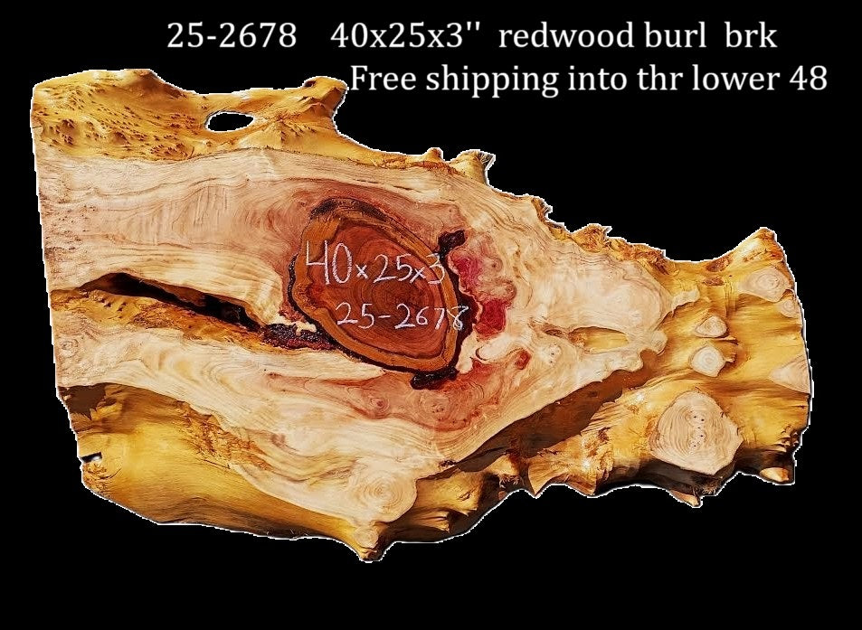 Redwood Slab | DIY | River Table | Burl table | Craft Wood | 25-2678