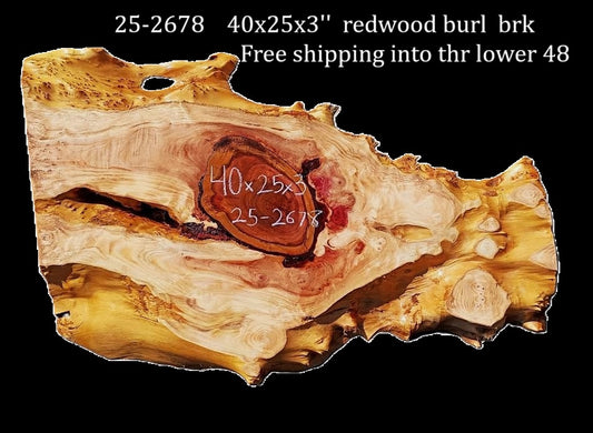 Redwood Slab | DIY | River Table | Burl table | Craft Wood | 25-2678