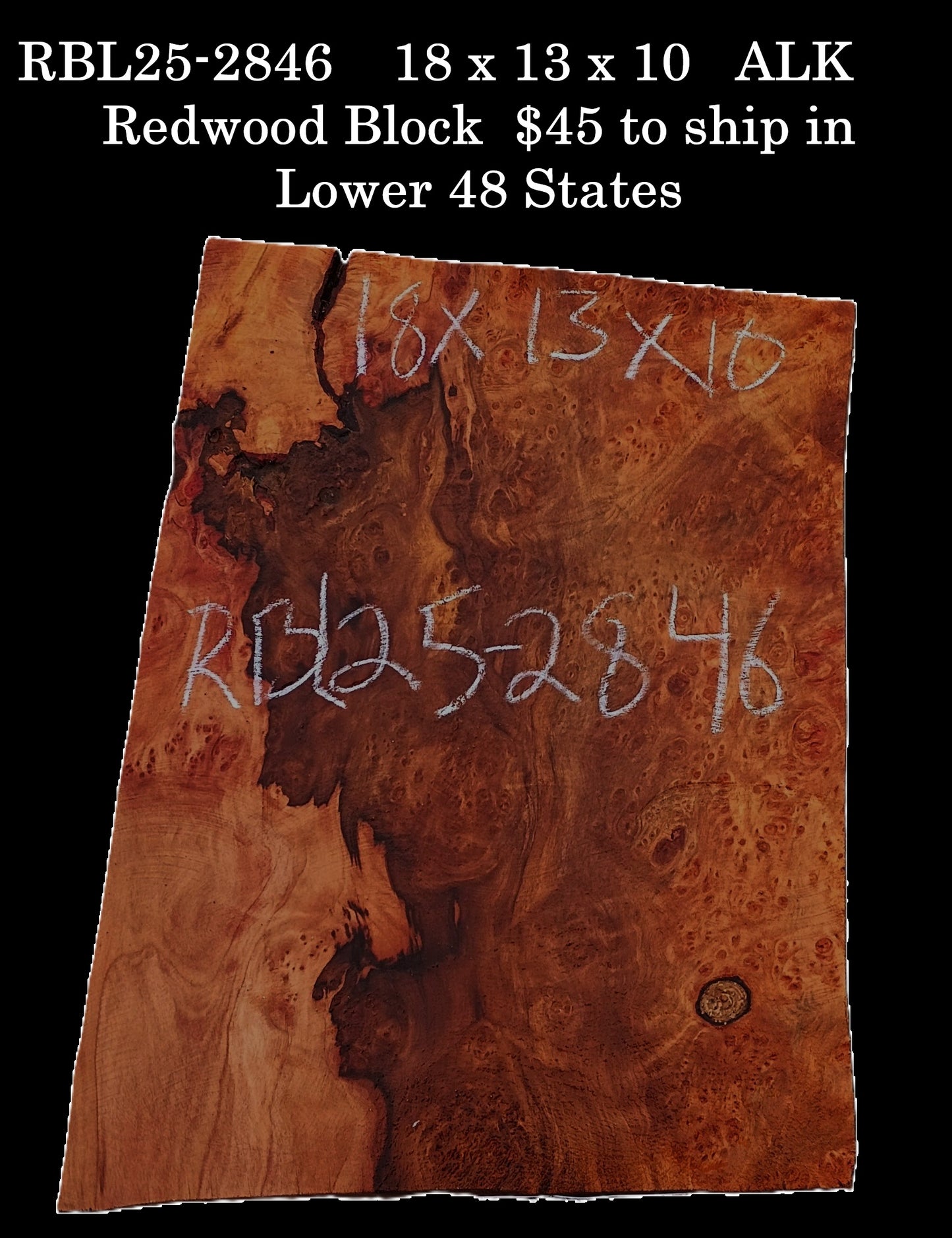 Quilted Redwood Slab | DIY | River Table | guitar billets | RBL25-2846