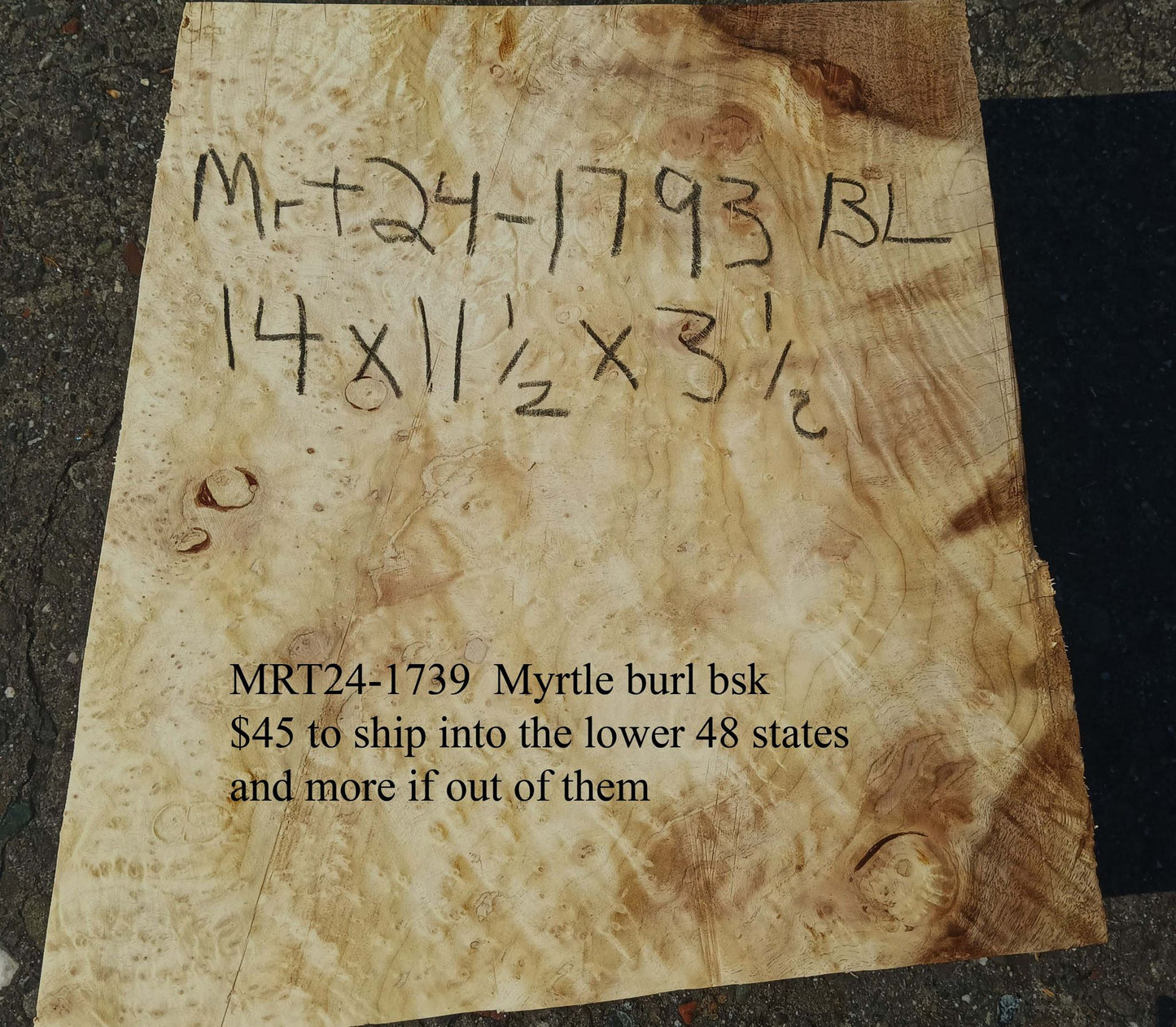 Myrtle Burl | Craft Wood | Bowl Turning | Mrt24-1793