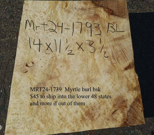Myrtle Burl | Craft Wood | Bowl Turning | Mrt24-1793