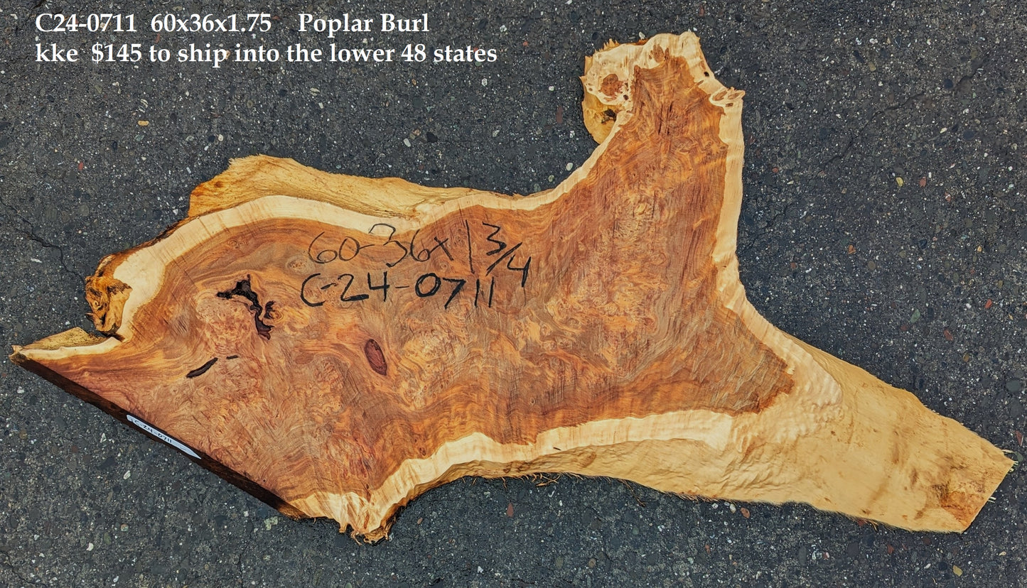 Mappa Poplar Burl Slab | live edge | DIY crafts | Desk | C24-0711
