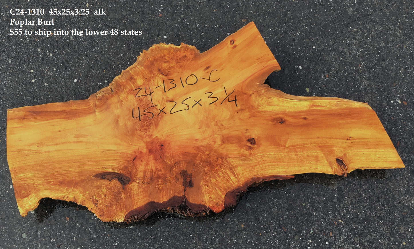 Poplar burl | live edge slab | DIY craft ideas | River Table | C24-1310
