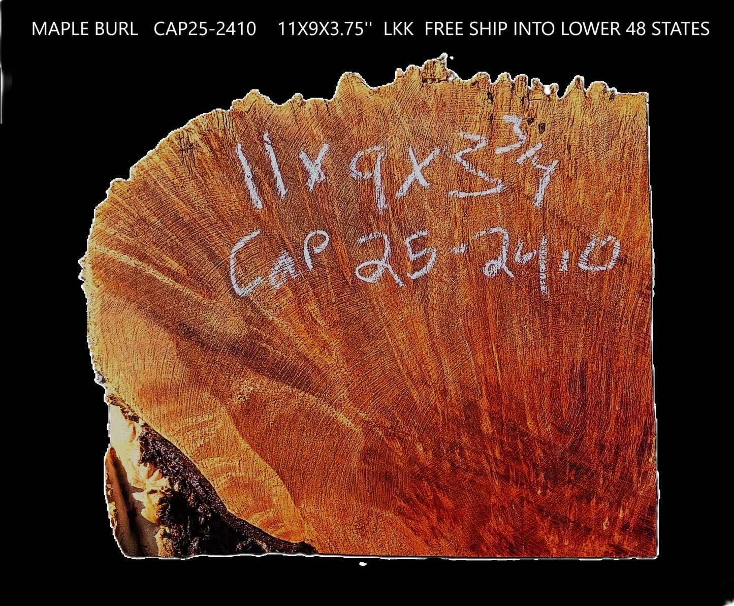 Maple Burl Cap | Turning Wood | Craft Wood | CAP25-2410