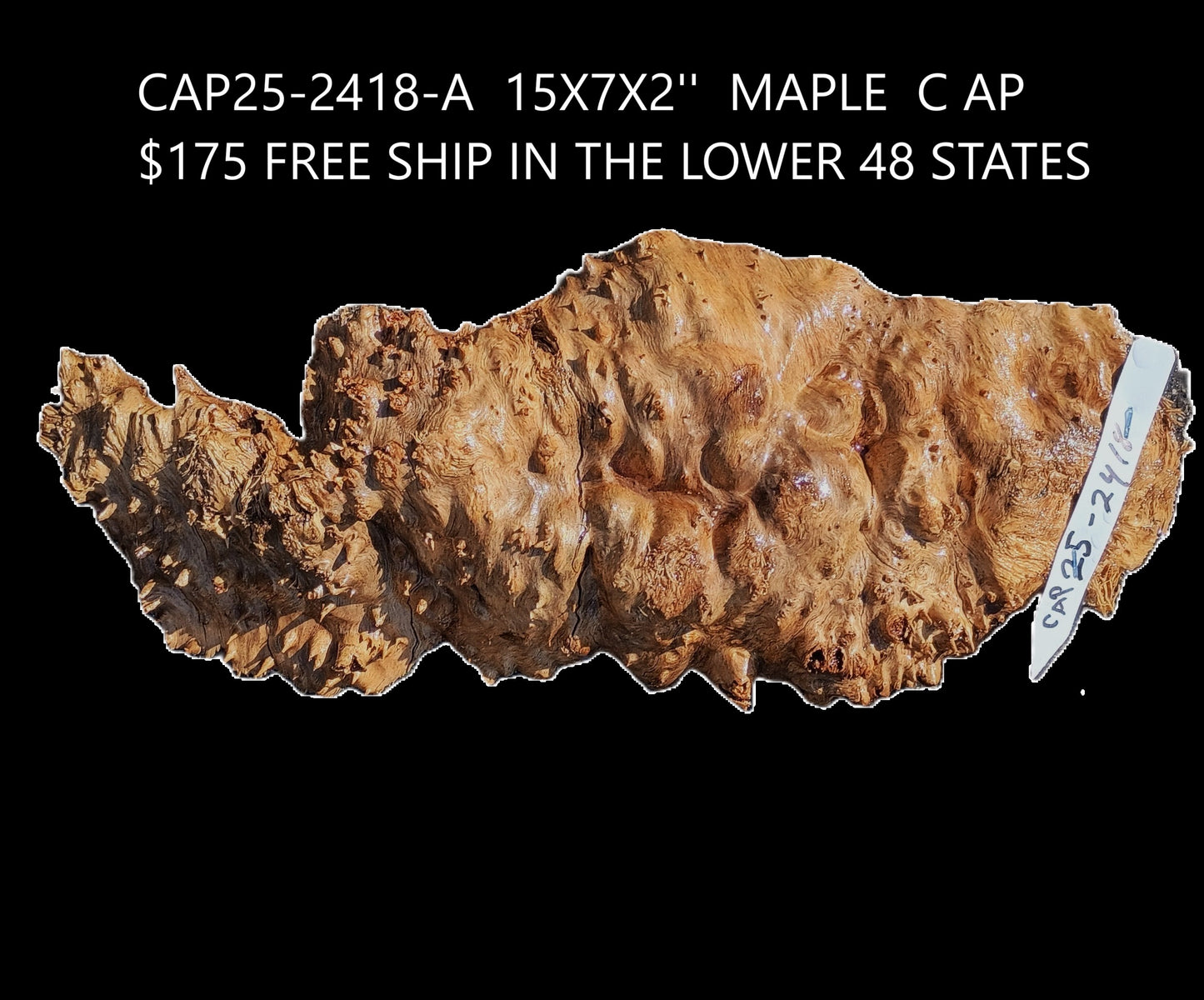 Maple Cap | Turning Wood | Craft Wood | CAP25-2418