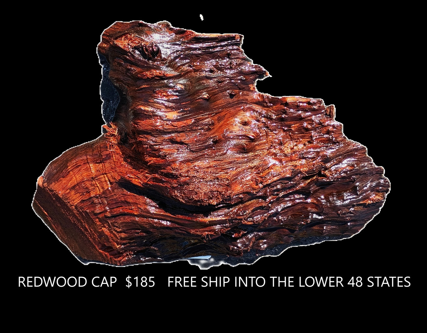 Redwood Burl Cap | Turning Wood | Craft Wood | CAP25-2413