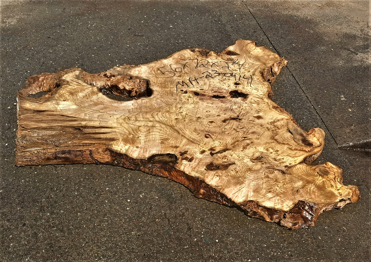Myrtle burl | burl table | epoxy river table | live edge slab | mrt23-0414
