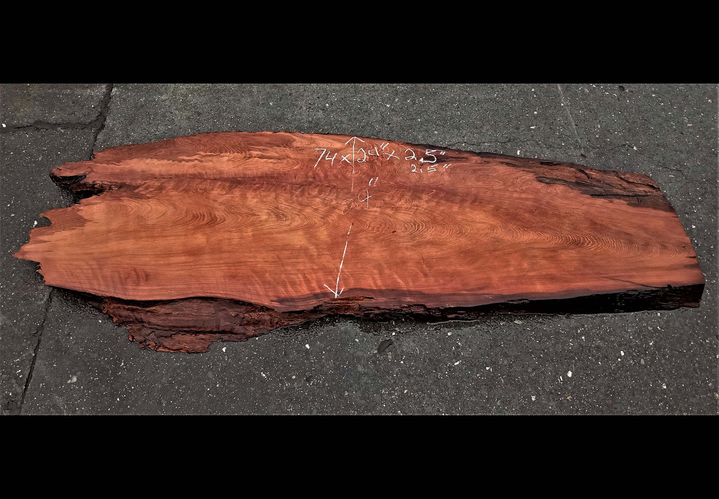 Curly redwood slab | live edge | epoxy river table | burl table | r23-0580