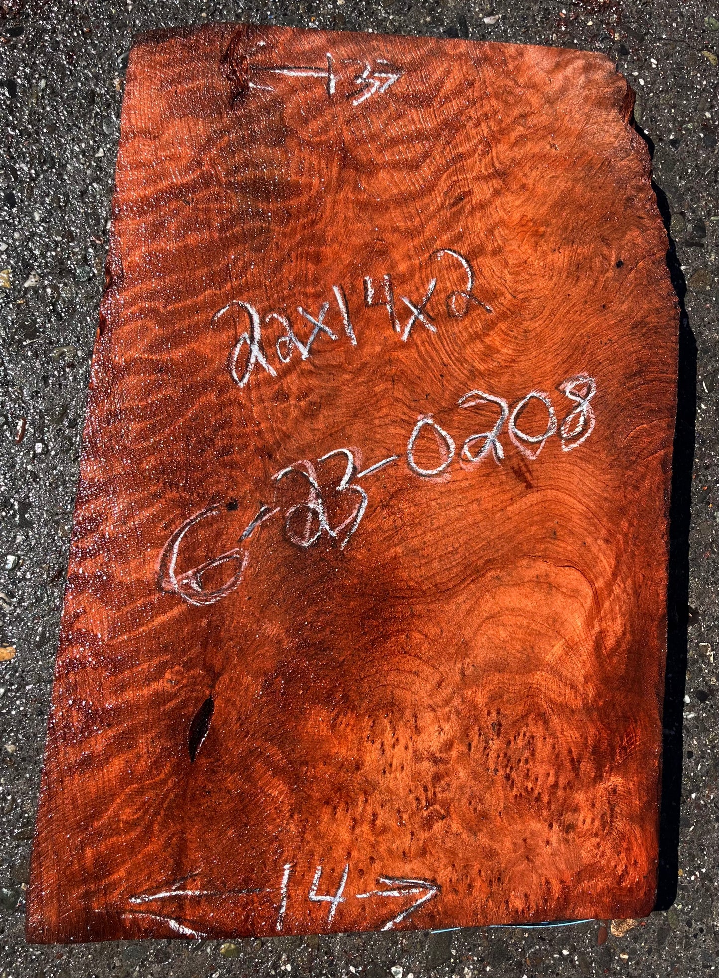 Quilted redwood | guitar blank | burl table | DIY crafts | g23-0208
