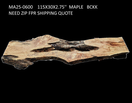 Maple Burl Slab | Live Edge Table | Headboard | Countertop | MA25-2600