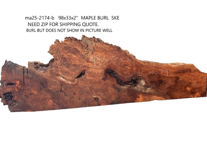 Maple Burl Slab | Live Edge | River Table | DIY | Ma25-2174