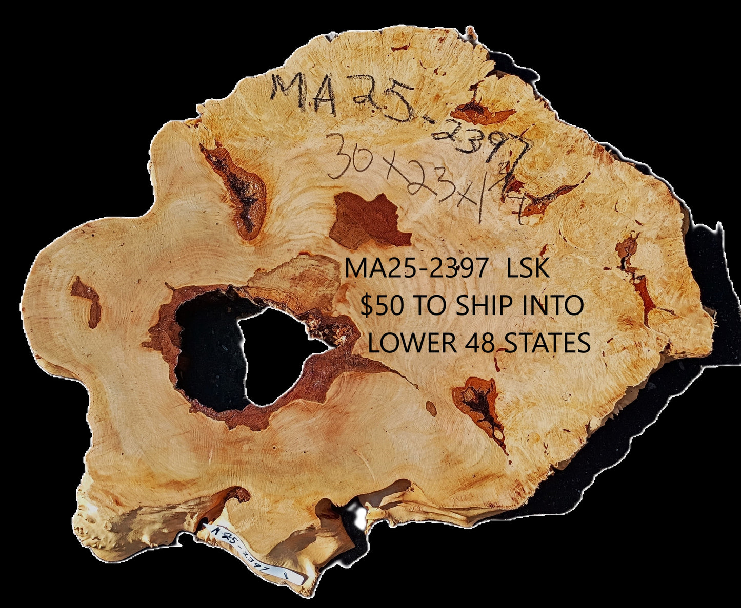 Maple Slab | Live Edge | River Table | DIY | resin slab | MA25-2397