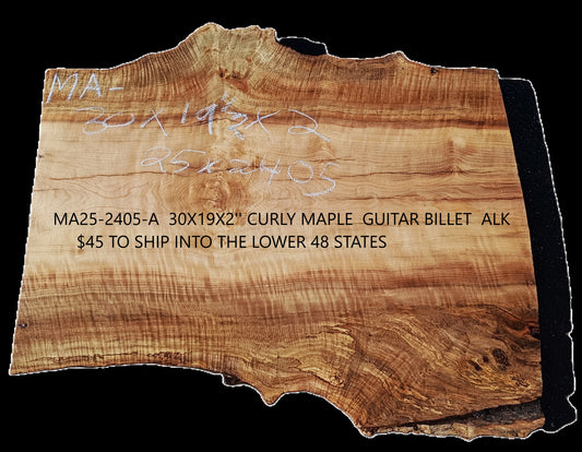 Curly Maple | DIY | guitar billet | Craft Wood | Luthier wood | Ma25-2405