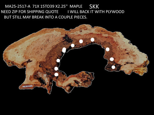 Maple Burl Slab | DIY River Table | Headboard | Burl Table | MA25-2517