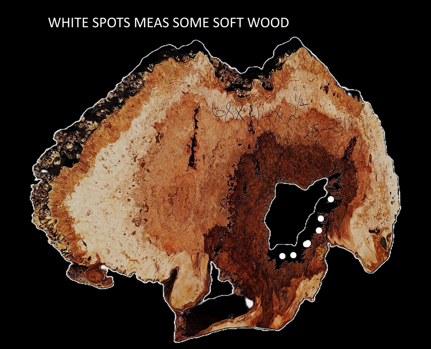 Maple Burl Slab | River Table | Headboard | DIY Burl Table | MA25-2518