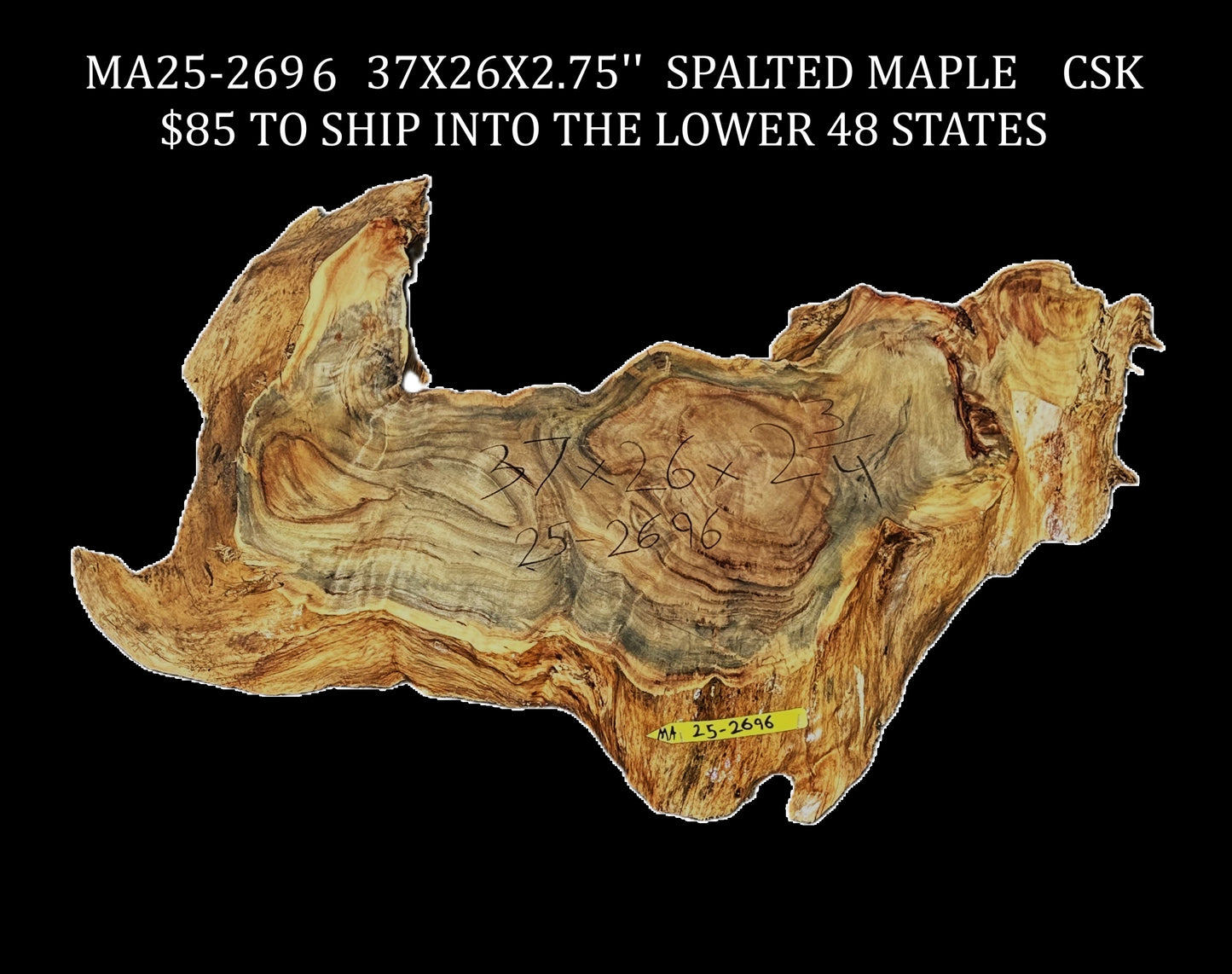 Spalted Maple Burl | Live Edge | River Table | DIY | MA25-2696