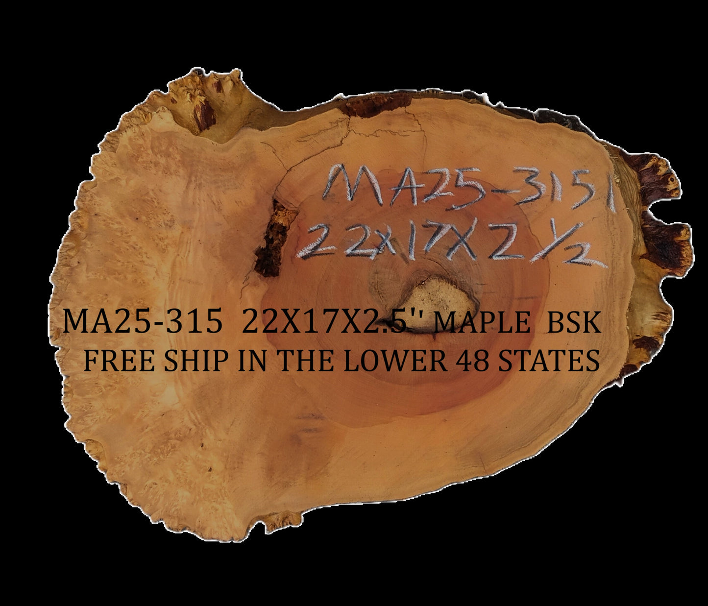 Maple Burl | Live Edge | River Table | DIY | Ma25-3151