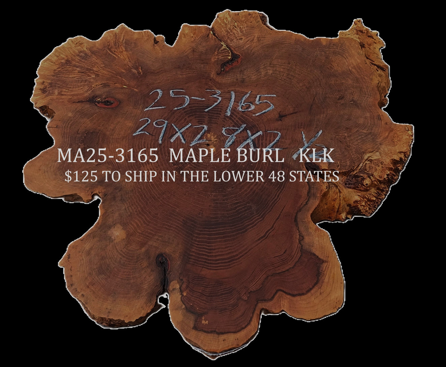 Maple Burl | Live Edge | River Table | DIY | Ma25-3165