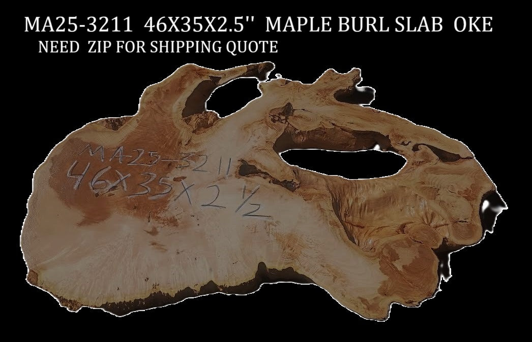 Maple Burl | Live Edge | River Table | DIY | Ma25-3211