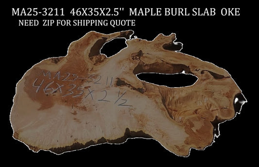 Maple Burl | Live Edge | River Table | DIY | Ma25-3211