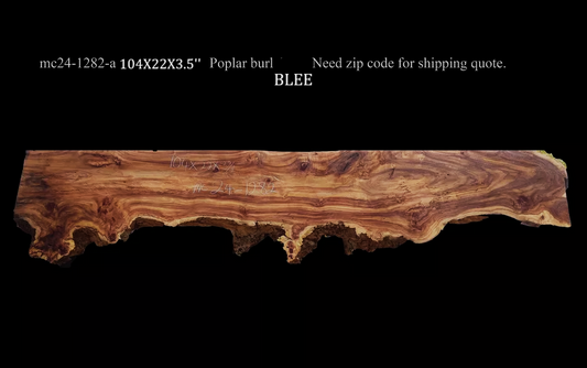 Poplar Mantel | Poplar Burl | Live Edge Mantel | M24-1282