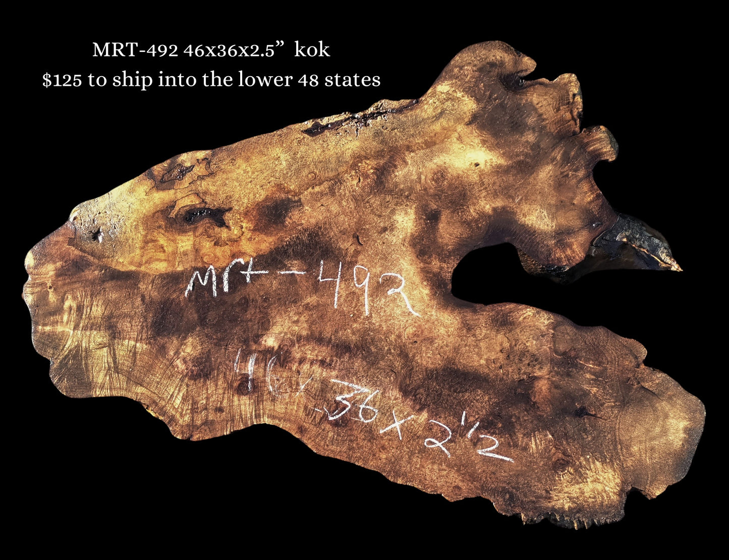 Myrtle Wood | Burl slab | Epoxy River Table | DIY Wood | Mrt-492