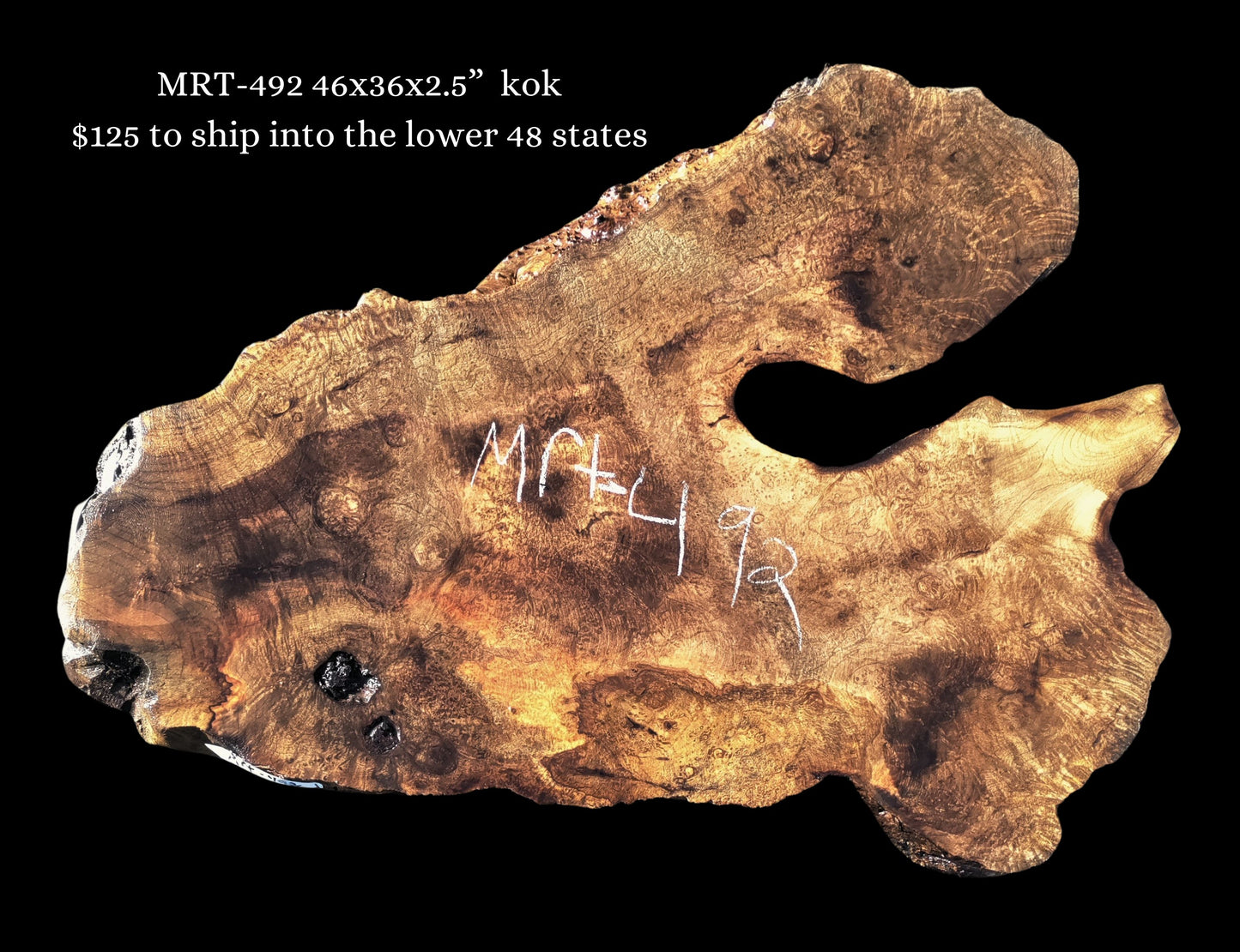 Myrtle Wood | Burl slab | Epoxy River Table | DIY Wood | Mrt-492