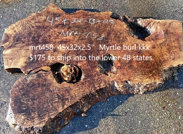 Myrtle Burl Slab | DIY | Table | Craft Wood | River Table | Mrt458