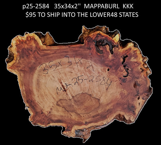 Mappa Burl Slab | DIY | cottonwood | River Table | Cookie Cut | P25-2584