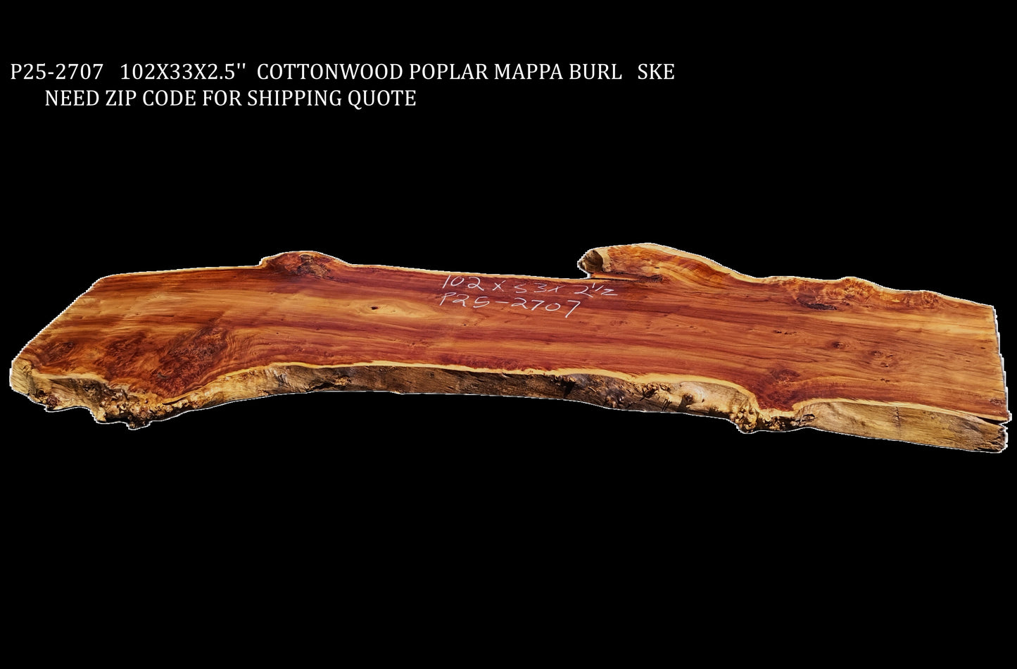 Mappa Burl | Cottonwood | Poplar | River Table | DIY | P25-2707