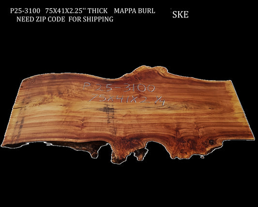 Mappa Burl | Dining Table | Desktop | DIY | River Table | P25-3100