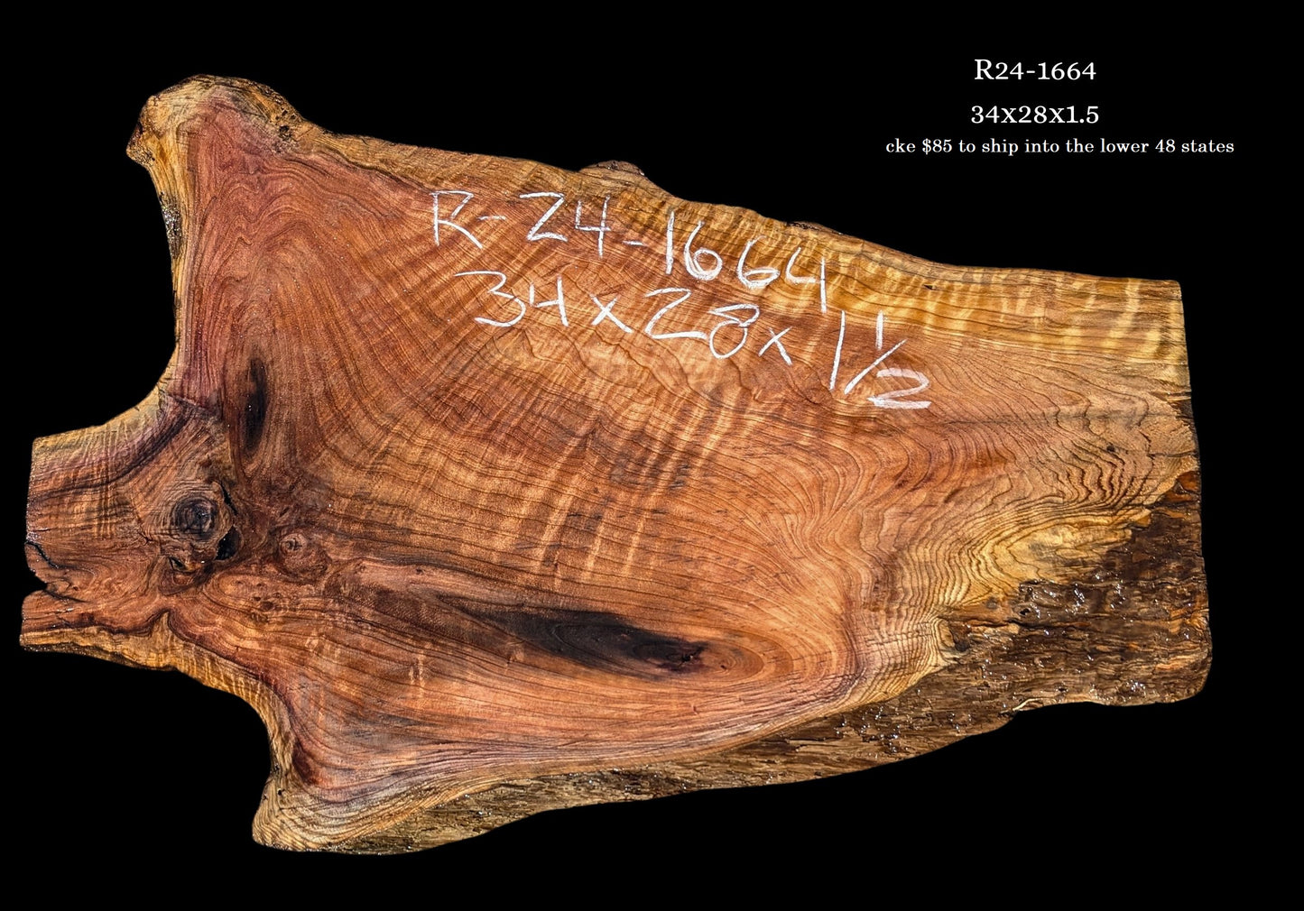 Live Edge Redwood | DIY craft wood | Table | Curly Redwood | R24-1664