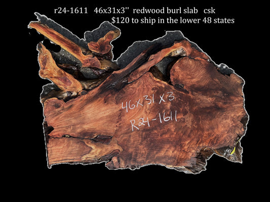Redwood Slab | DIY | River Table | Burl Table | Craft Wood | R24-1611