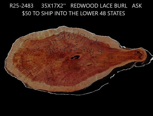 Redwood Lace Burl | DIY Crafts | Burl Slab | Craft Wood | Live Edge | R25-2483