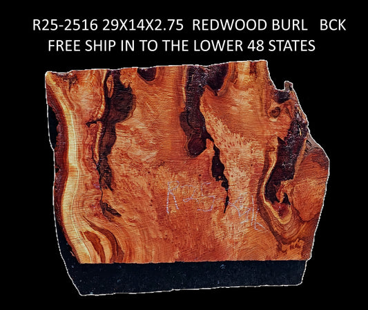 Redwood Lace Burl | DIY Crafts | Burl Slab | River Table | R25-2516