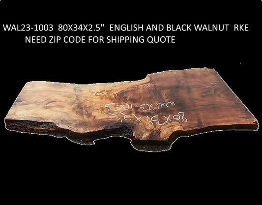 English to black Walnut Slab | Counter | Live Edge Headboard | Wal23-1003