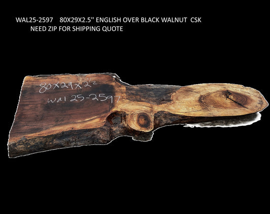 English to black Walnut Slab |  Unique Table | Counter | Bar | Wal25-2597