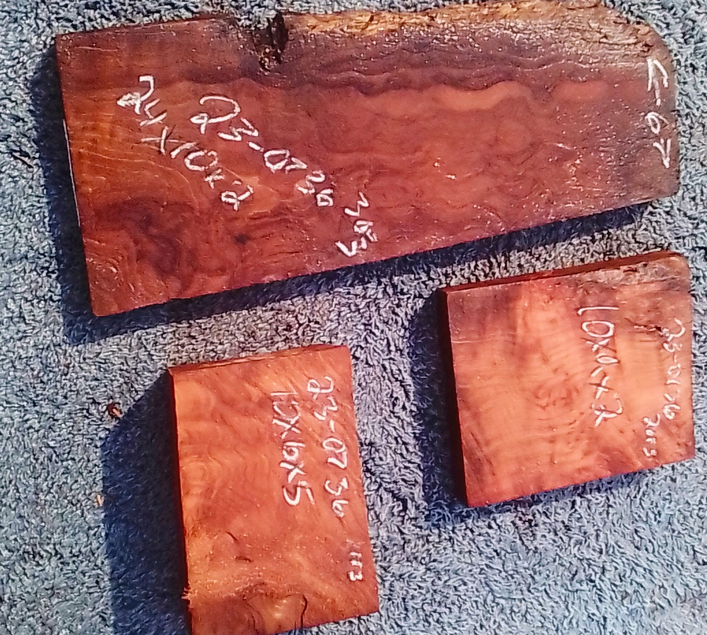 Curly and figured blocks |old growth redwood | DIY | wood turning | bl23-0736