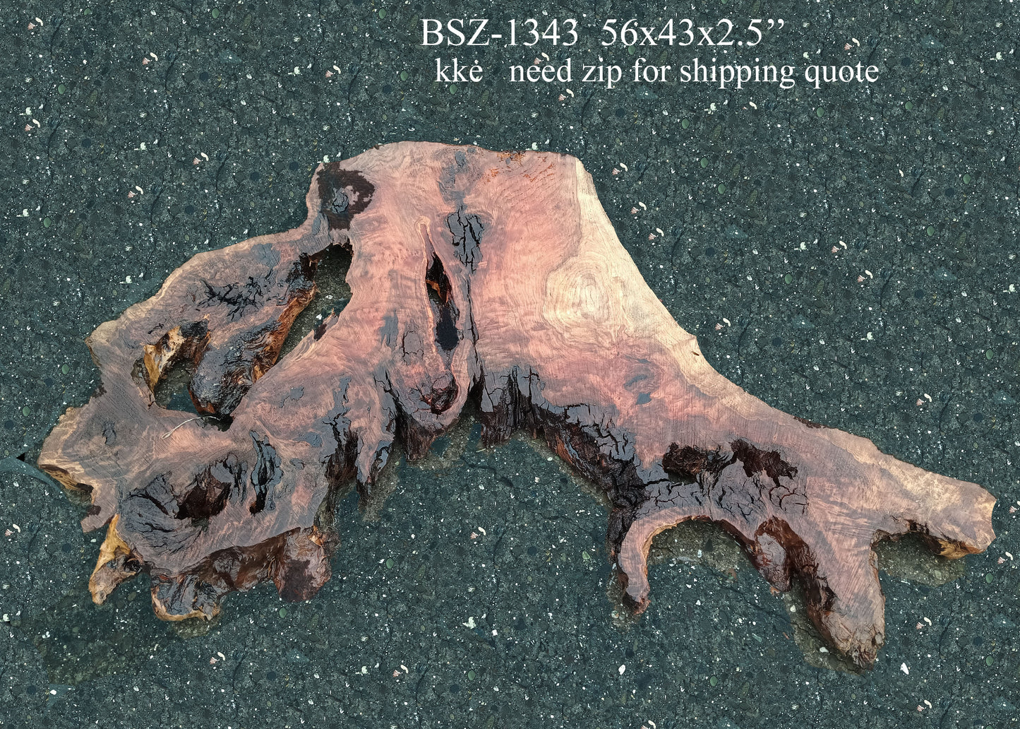 Redwood Burl Slab | DIY Craft Wood | Live Table | bsz-1343