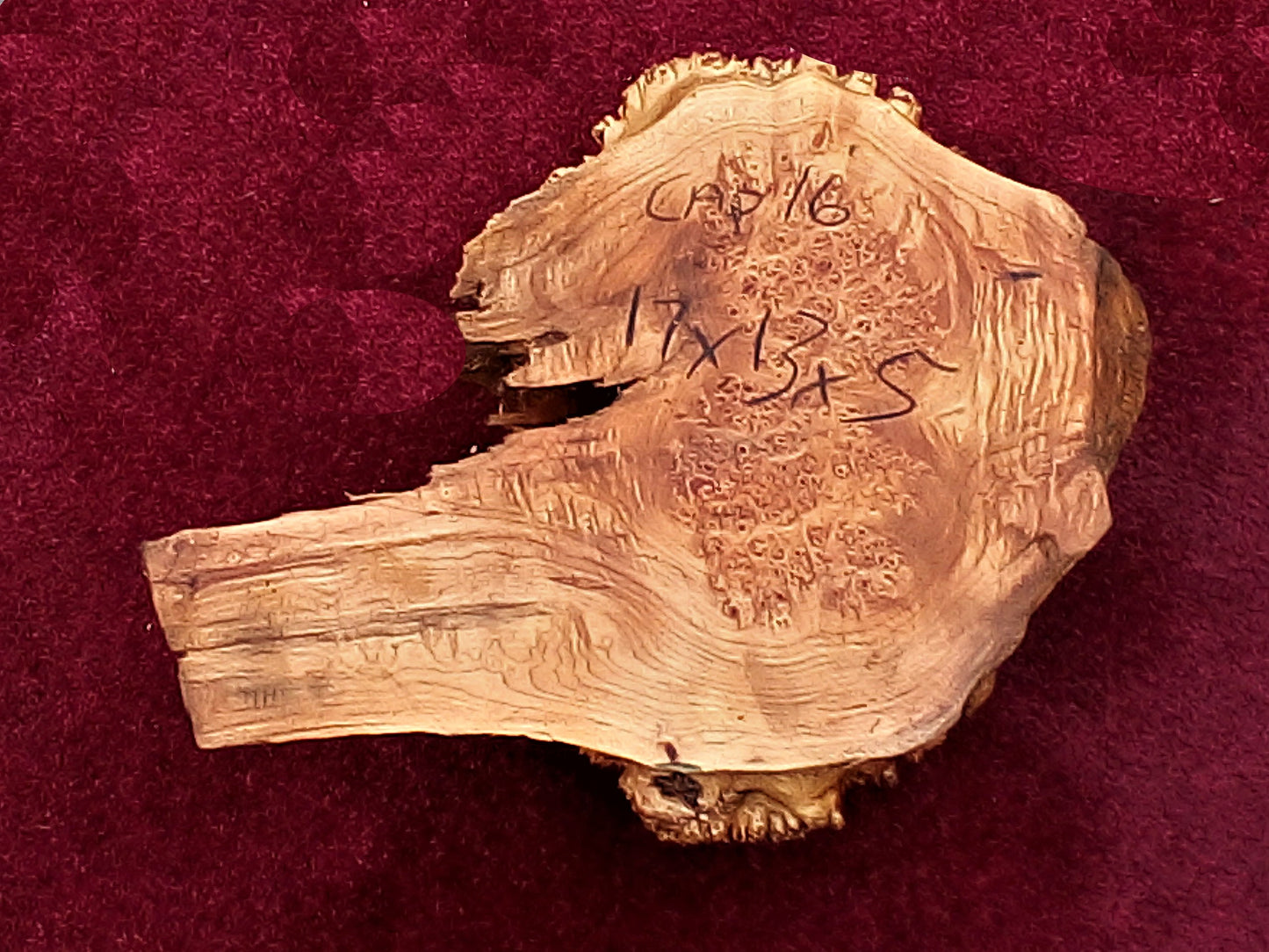 Maple burl cap | bowl blank | DIY crafts | wood turning | cap16-map