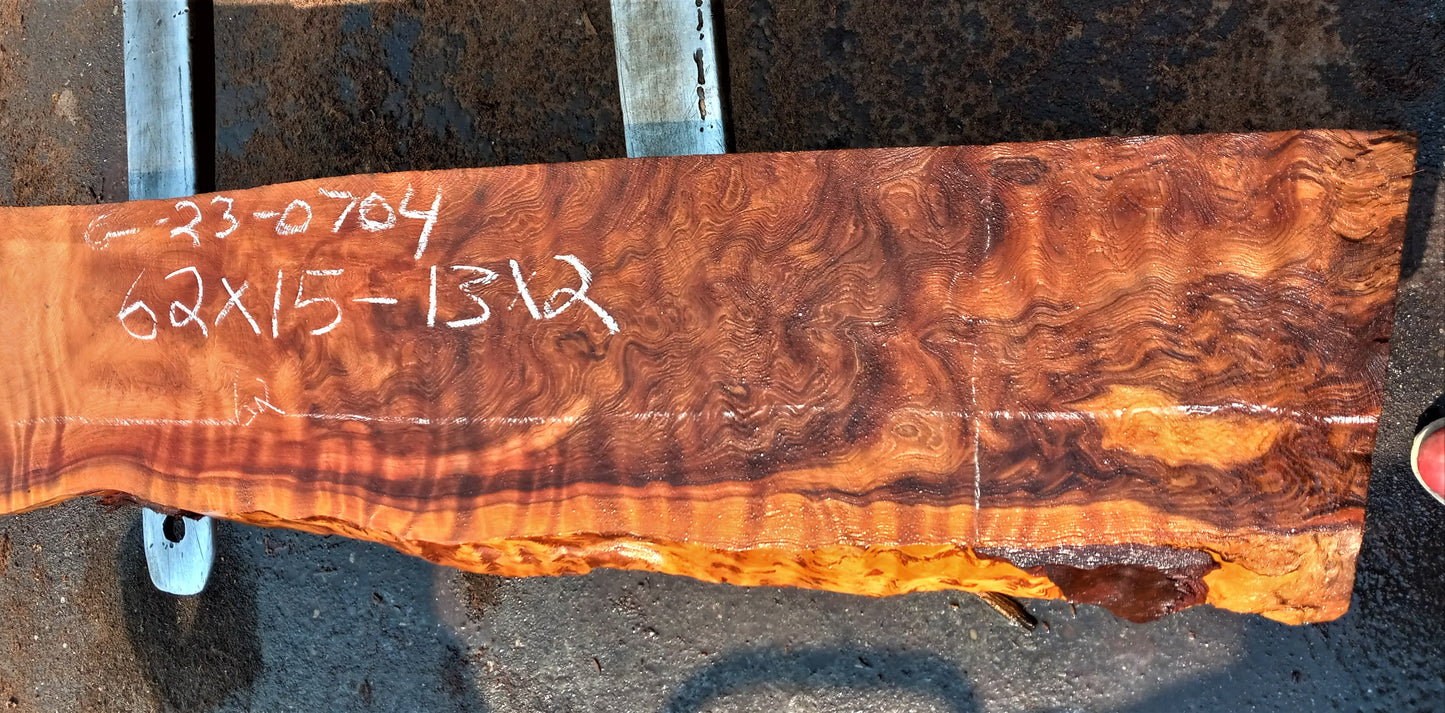 Quilted redwood | guitar billet | wood turning | DIY crafts | g23-0704