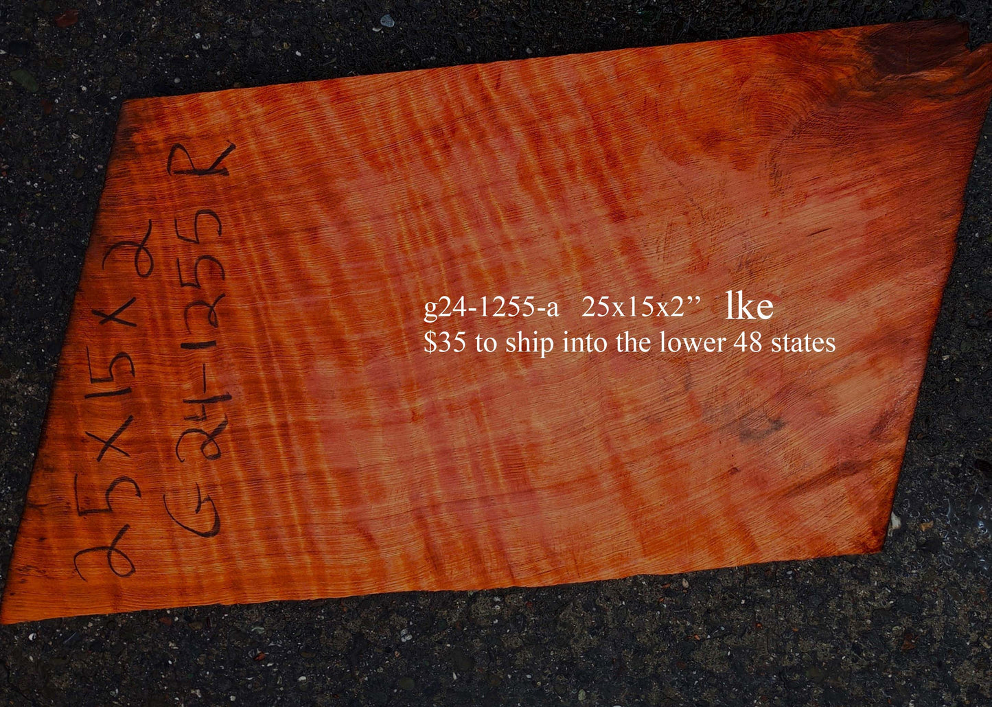 Guitar Billet | DIY Crafts | Curly Redwood | Luthier Wood | G24-1255